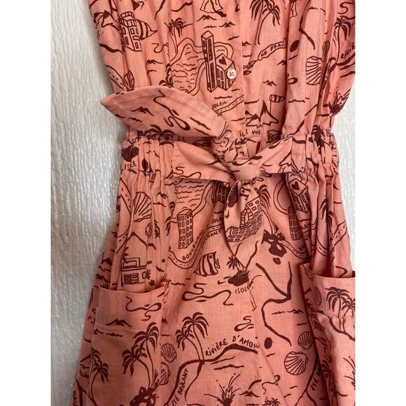 & OTHER STORIES Peach Tropical Pattern Romper US 4 - Picture 7 of 10